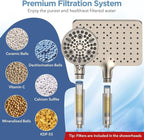 MakeFit Dual Filtered Rain Shower Head Combo, High Pressure Handheld Shower Head with Adjustable Bar - Rainfall Shower Head And Showerhead with Filter for Hard Water - Removes Chlorine