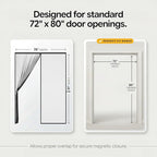AUGO Magnetic Screen Door - Self Sealing, Heavy Duty, Hands Free Mesh Partition Keeps Bugs Out - Pet and Kid Friendly - Patent Pending Keep Open Feature - 74 Inch x 81 Inch