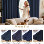 H.VERSAILTEX Ultimate Blackout Solid Grommet Thermal Insulated Curtain Panels/Drapes,52W x 72L - Inch (Set of 2,Navy)