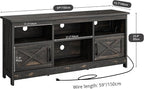 YITAHOME TV Stand for 65 Inch TVs, Entertainment Center with Storage Cabinets, Power Outlet & LED Light, Media Console Living Room Furniture, Dark Rustic Oak