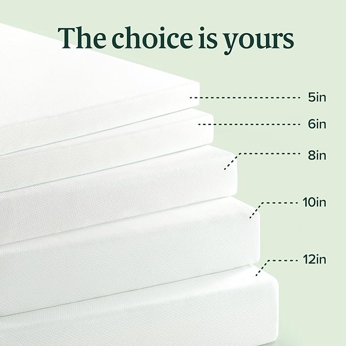 Zinus 10 Inch Twin Green Tea Memory Foam Mattress [New Version], Fiberglass Free, Medium Firm Feel, Zoned Pressure Relief, Certified Safe Foams & Fabric, Mattress in A Box