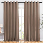 NICETOWN Kitchen Blackout Curtains and Drapes - Triple Weave Energy Saving Thermal Insulated Solid Grommet Blackout Panels for Patio (1 Pair, 66 inches by 90 Inch, Cappuccino)
