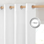 NICETOWN White Linen Curtains 108 inches Long for Home Office, Grommet Privacy Added with Light Filtering Thick Flax Window Treatments for Bedroom/Living Room, Natural, W55 x L108, 2 Panels