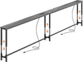 Huuger 102.4 Inch Sofa Table with Power Outlets, 23.9’’-34.4’’ Height Adjustable Range, Behind Couch Table with USB-C Ports, Sofa Tables Narrow Long, Skinny Console Table, for Small Spaces, Grey