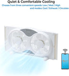 Comfort Zone 9-Inch Smart WiFi Twin Window Fan – 3-Speed Dual Blade Fan with App & Voice Control, Reversible Exhaust, Cooling & Circulate Modes, Expandable 23.5" to 37", Bug Screen