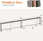 SUPERJARE 118.1 Inch Sofa Table with 2 Power Outlets and USB-C Port, 5.9 Inch Narrow Console Table with Storage, Extra-Long, for Entryway Hallway Couch Behind Sofa, Small Spaces, Charcoal Grey