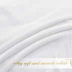 NICETOWN White Velvet Curtains 63 inches for Bedroom, Sound Reducing Heavy-Duty Solid Rod Pocket Light Blocking Drapes/Panels for Living Room (2 Panels, 52 inches Wide Each Panel)