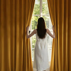 NICETOWN Warm Gold Velvet Curtains 84 inches Long, Room Darkening Drapes for Family Room/Holiday Fete, Rod Pocket Classic Privacy Protect Panels for Summer, Autumn & Winter (1 Pair, 96 inch)