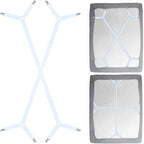 Sheet Fasteners Suspenders Straps - Adjustable Crisscross Bed Sheets Holder Clips Elastic Band Sheet Keeper Stays Grippers,2Pcs/Set White