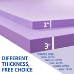 SINWEEK 2 Inch Gel Memory Foam Mattress Topper Ventilated Soft Pressure Relieve Mattress Pad, Breathable Bed Topper, CertiPUR-US Certified, Full Size