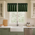 NICETOWN Velvet Cafe Windows Valance, Olive Green Window Treatment for Kitchen, Privacy Protection Home Decoration for Living Room, W52 x L18, 1 Panel