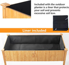 Bamboo Raised Garden Beds Outdoor, Raised Garden Bed with Legs, Elevated Bamboo Planter Box, Standing Growing Bed for Growing Fresh Herbs, Vegetables, Succulents, Flowers (48x25x30 Inch)