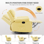 Recliner Chair, 360 Swivel Rocker Chair for Adults, Small Rocking Recliner for Small Spaces, Upholstered Fabric Glider Recliner Nursery