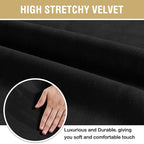 H.VERSAILTEX Velvet Dining Chair Covers Stretch Chair Covers for Dining Room Set of 4 Parson Chair Slipcovers Chair Protectors Covers Dining, Soft Thick Solid Velvet Fabric Washable, Black