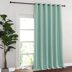NICETOWN Blackout Sliding Glass Door Curtains, Room Darkening Thermal Insulated Curtains for Living Room Bedroom, Extra Wide Window Drapes, 1 Panel, W80 x L118, Aqua Blue
