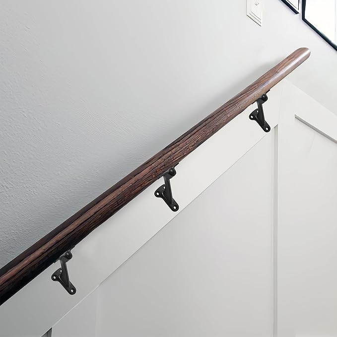 khtumeware 20 Pack 3 Inch Matte Black Hand Rail Bracket Heavy Duty Hardware for Stairways, Home or Office Stair Support Handrail Brackets