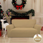 Easy-Going Stretch Loveseat Slipcover 1-Piece Sofa Cover Furniture Protector Couch Soft with Elastic Bottom for Kids Polyester Spandex Jacquard Fabric Small Checks (Loveseat, Golden)