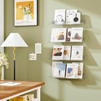 4 Pack Floating Shelves for Wall, 15" Clear Book Shelf, Acrylic Floating Wall Shelf, Display Shelves Organizer for Bathroom, Classroom, Bedroom, Living Room, Kitchen, Room Decor