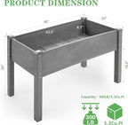 48×24×30 Inch Raised Garden Bed with Legs, Solid Wood Elevated Planter Box Stand with Liner for Outdoor Patio, Backyard & Balcony