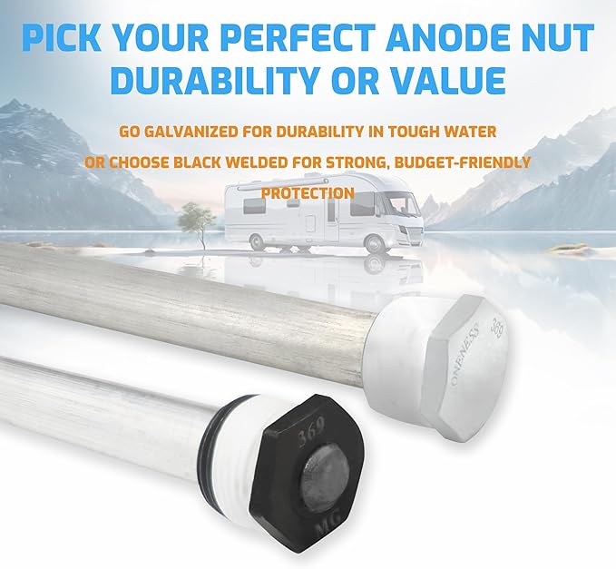 ONENESS 369 RV Water Heater Anode Rod - 3-Pack, 3-Year Warranty - 9.25" x 3/4” NPT - Premium Magnesium Anode Rod for RV Hot Water Heater, Compatible with Suburban SW6DE, SW10DE, SW12DE Models