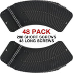 48 Pack Rounded Matte Black Door Hinges 3.5 Inch 5/8" Radius for Interior 3 1/2" Flat Iron Bifold Residential Standard Bedroom Indoor for Doors 3 ½"Hardware House Home Decor Essentials Accessories