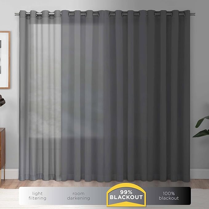 ECLIPSE Kendall Modern Blackout Thermal Rod Pocket Window Curtain for Bedroom or Living Room (1 Panel), 42" x 63", Slate