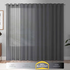 Eclipse Extra Wide Grommet Curtain, Kendall Sliding Patio Door Curtain Panel, Solid Textured Thermal Insulated and Noise Reducing Curtains, (1 Panel), 84 in Long x 100 in Wide, White (Pack of 2)