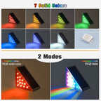 NIORSUN Solar Step Lights,12 Pack RGB Solid Color Changing Solar Stair Lights Outdoor Waterproof IP67 Auto On Off,Solar Lights for Steps,Stair,Patio,Yard,Porch,Front Door,Deck Decor