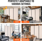 VEVOR Room Divider, 3 Panel Room Divider, Folding Privacy Screen and Portable Partition Divider for Room Separation, Freestanding Room Partitions for Office, Bedroom, Study, Beige
