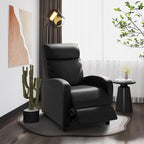 Homall Recliner Chair, Recliner Sofa for Adults, Recliners Home Theater Seating with Lumbar Support, Reclining Sofa Chair for Living Room (Leather, Dark Black)