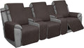 Easy-Going Recliner Sofa Cover with Console, Reversible Couch Cover for Living Room, Split Sofa Cover for Each Seat with Elastic Straps for Dogs, Pets (3 Seater, Chocolate/Beige)