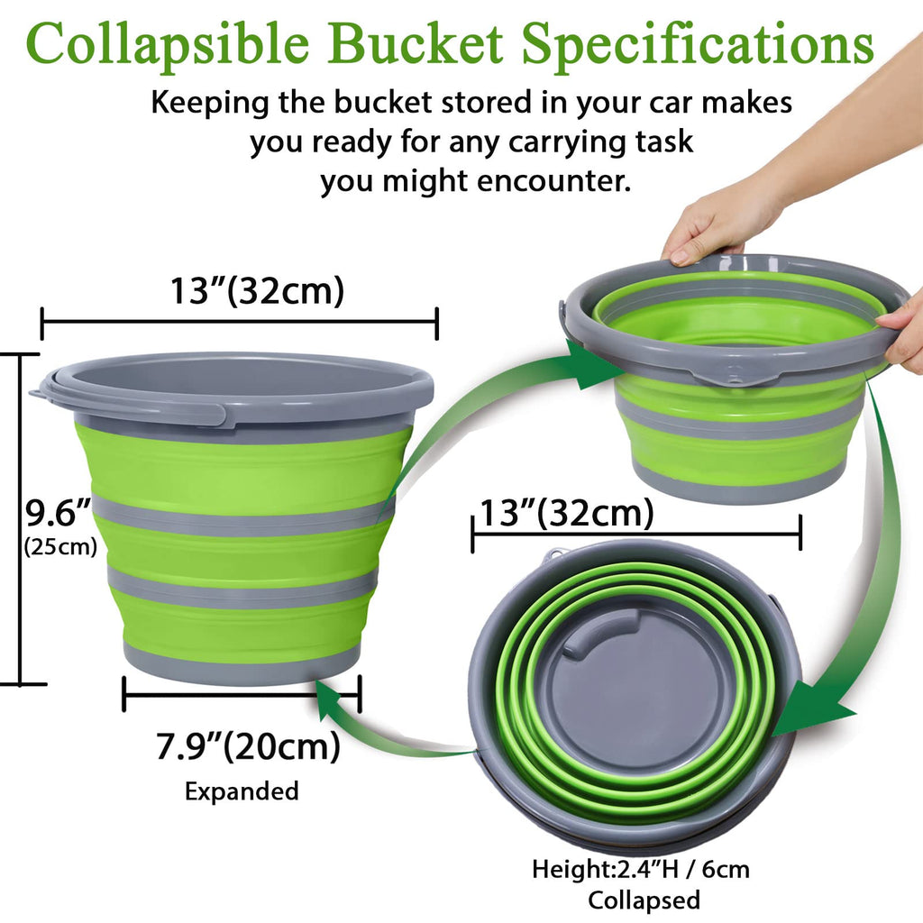 GreatCool Car Wash Collapsible Bucket with 3-in-1 Car Wash Mitt