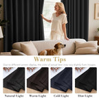 H.VERSAILTEX Blackout Curtains for Bedroom Thermal Insulated Living Room Curtains 102 Inch Long Grommet Privacy Protection Window Curtain Panels/Drapes for Nursery, 2 Panels, Jet Black