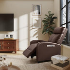 Homall Recliner Chair, Recliner Sofa for Adults, Recliners Home Theater Seating with Lumbar Support, Reclining Sofa Chair for Living Room (Leather, Brown)