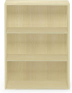 Furinno PASIR Book Shelf, 3-Tier Bookshelf, Storage Shelves Bookcase, 9.7 x 23.7 x 31.5, for Living Room, Bedroom, Home Office, Maple