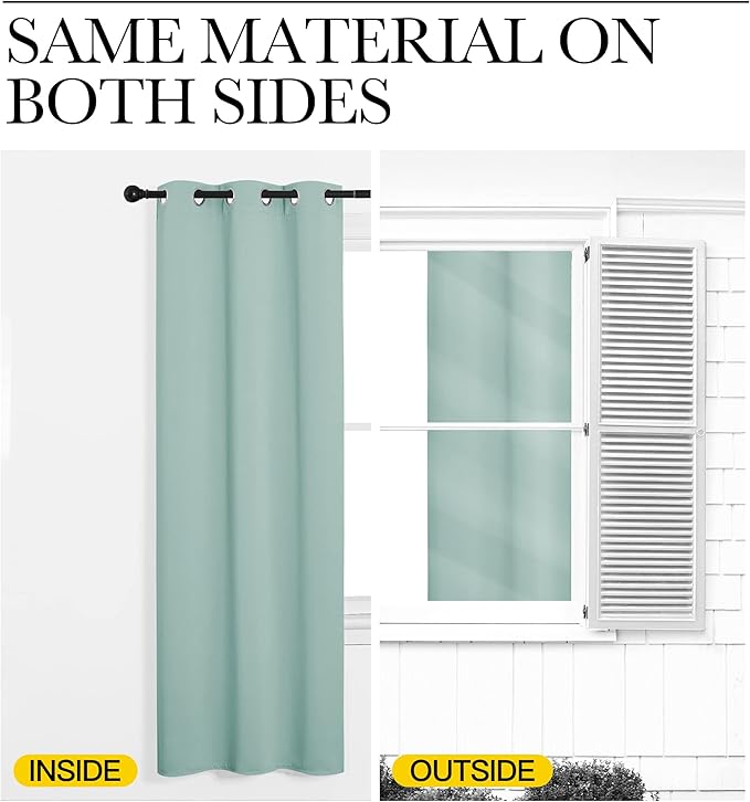 NICETOWN Aqua Blue Blackout Curtains - 120" Long for Office, Dining Room, Guest Room - 55" Wide by 120" Long, 2 Pieces - Sound Reducing, Heat and Cold Block Curtain Panels for Modern Decor