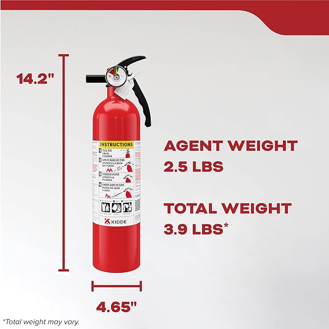 Kidde Multi Purpose Fire Extinguisher for Home, Office, Dorm, Residential, 1A10BC, 6 Pack