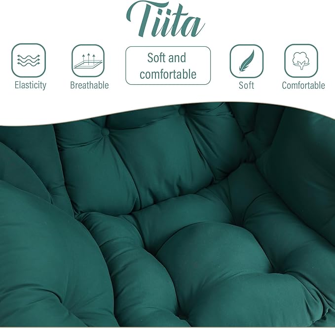 Tiita Lazy Chair with Ottoman, Green Modern Large Accent Chair, Comfy Leisure Sofa Armchair with Ottoman, Reading Chair with Footrest for Bedroom, Living Room, Dorm Rooms, Green