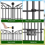 10 Panel No Dig Decorative Garden Fence with Gate - 48in H x 22.5ft L