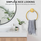SetSail Towel Holder Screw-in Gold Towel Ring for Bathroom Wall Stainless Steel Hand Towel Holder for Bathroom, Kitchen Drill Hole