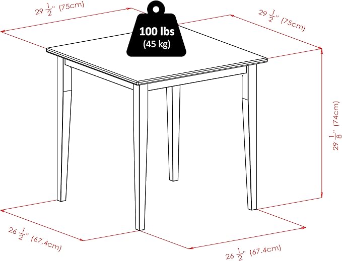 Winsome Groveland Dining Table, Square, for Dining Room, 29", Light Oak