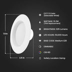 Feit Electric LED Downlight Retrofit Kit with Baffle Trim, 75W Equivalent, 5/6-Inch Dimmable Recessed Light, Adjustable White 2700K–5000K, 90+ CRI, for Living, Bathroom, Dining & Kitchen Room