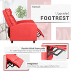 Homall Recliner Chair, Recliner Sofa for Adults, Recliners Home Theater Seating with Lumbar Support, Reclining Sofa Chair for Living Room (Leather, Red)