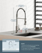 FORIOUS Touchless Kitchen Faucet Brushed Nickel, Smart Motion Sensor Spring Sink Faucet with Pull Down Sprayer Commercial Contemporary Hands-Free for Pot Filler, Farmhouse Camper Laundry Camper