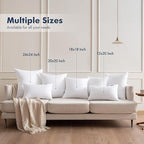 MIULEE Throw Pillows Inserts, Pack of 4 22x22 Inch 100% Virgin Fiber Filling Bed Couch Pillows