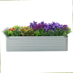 2 Pack 4x2x1FT Galvanized Raised Garden Beds Kit Outdoor Metal Gardening Planter Box for Vegetable Elevated Flower Herbs,Gray