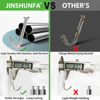 JINSHUNFA Adhesive Wall Hooks 13LB Heavy Duty No Drill Transparent Waterproof Hooks for Bathroom Kitchen Towel Coat 8 Pack