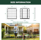 FXW Garden Fence Outdoor for The Yard – 32in(H) x 72.9ft(L) Heavy Duty Metal Animal Barrier for Dog and Rabbit, Decorative Dog Fence, 32 Panels, Black
