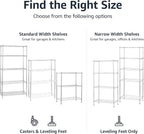 Amazon Basics 4-Shelf Adjustable Storage Shelving Unit for Garage, Steel Wire Rack, 200 Pound Loading Capacity per Shelf, 13.4"D x 23.2"W x 48"H, Chrome