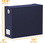 SpaceAid 12 Pack Bed Sheet Organizers and Storage, Foldable Linen Closet Organizer, Set Folder Keeper With Window XL (Queen & King Size) Bedding Container (Navy Blue)